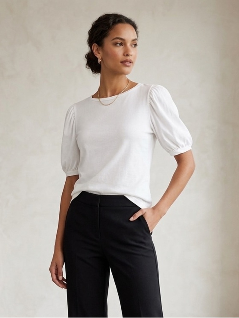 Classic White Puff Sleeve Blouse